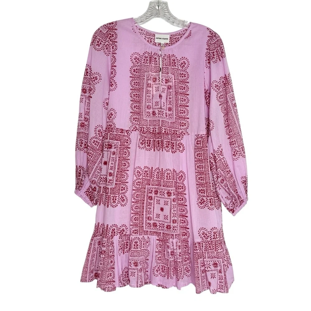 Antik Batik Pink and Red Nail Mini Boho Dress size XS NWT - Picture 2 of 8